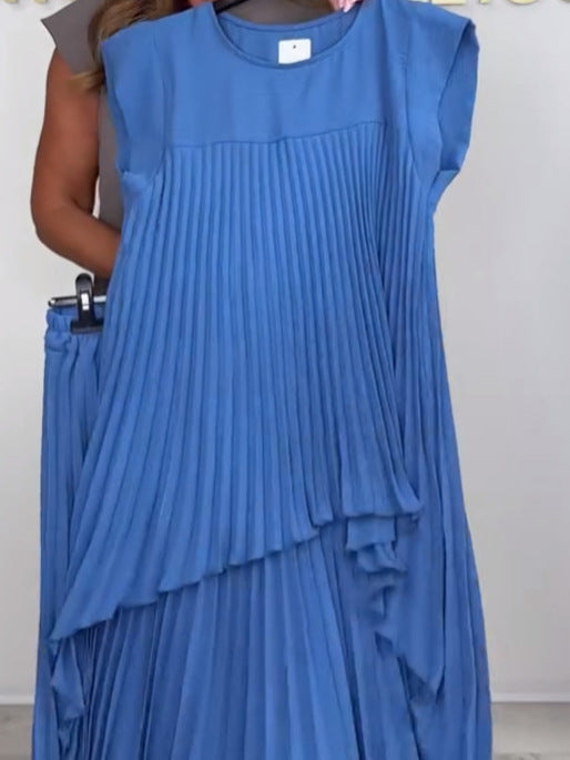 Elvira | Dames Two-Piece Set met Plissé & Wide-Leg – Slankmakend & Comfortabel Design