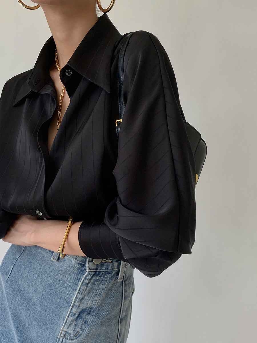 Christel - Oversized Overhemd met Kraag en Knoopjes