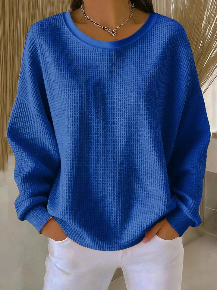 Adriënne | Oversized wafelgebreide trui voor vrouwen