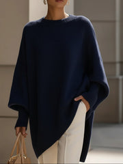 Dames Sweater Oversized met Vleermuismouwen en Ronde Hals