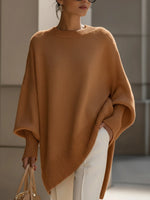 Dames Sweater Oversized met Vleermuismouwen en Ronde Hals