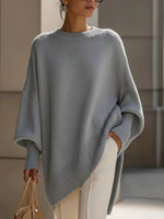 Dames Sweater Oversized met Vleermuismouwen en Ronde Hals