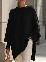 Dames Sweater Oversized met Vleermuismouwen en Ronde Hals