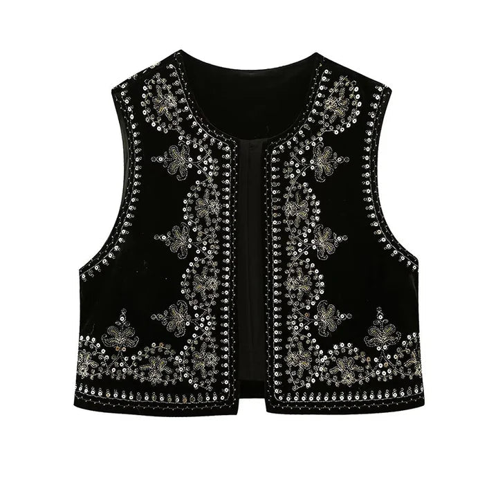 Darlene - Geborduurd Gilet