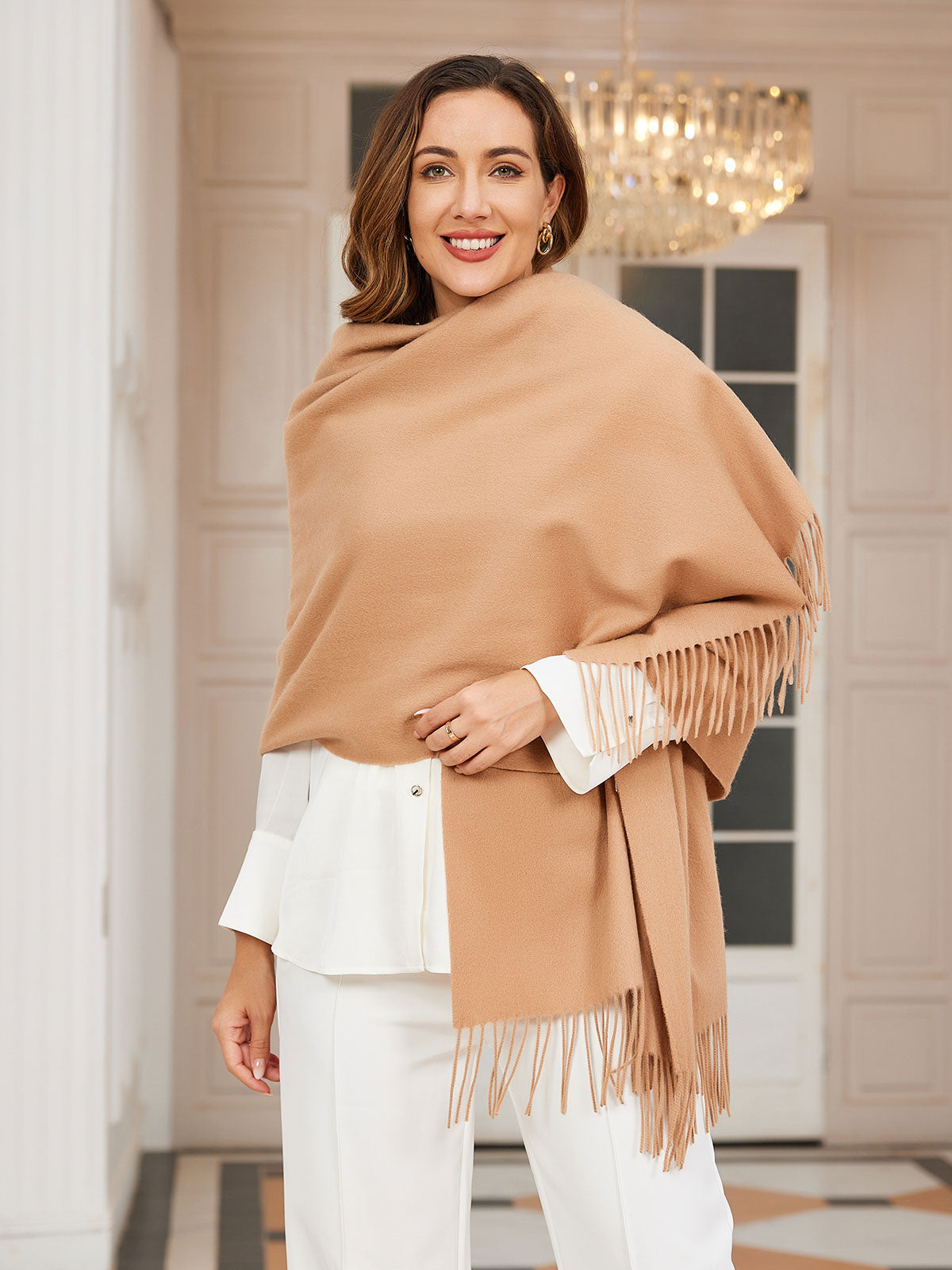 Dikra Wollen Sjaal | Dames Sjaal met Elegante Franje en Luxe Warmte