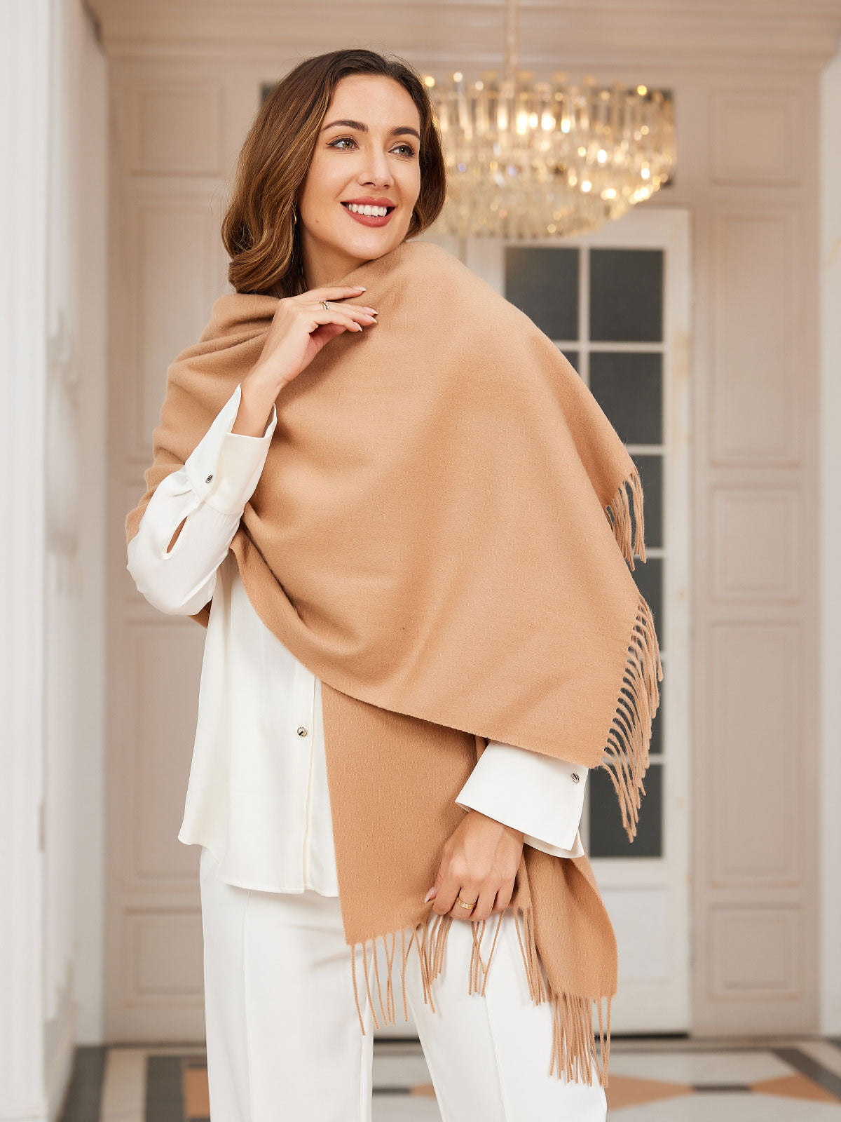 Dikra Wollen Sjaal | Dames Sjaal met Elegante Franje en Luxe Warmte