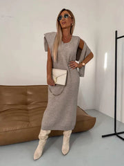 Eleanor Jurk Set | Dames midi-jurk met bijpassende coltrui voor herfst en winter