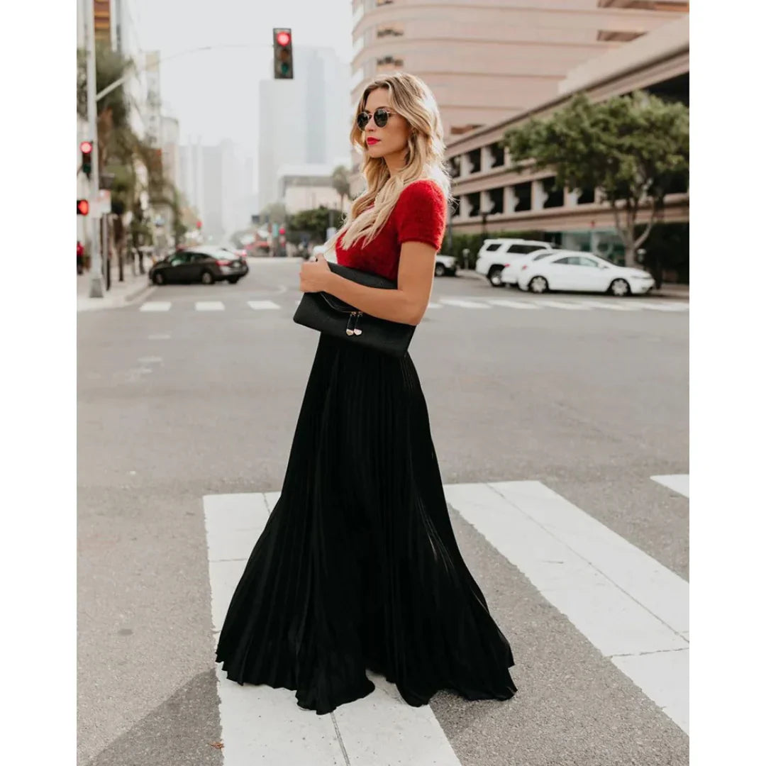 Elegante geplooide maxi rok