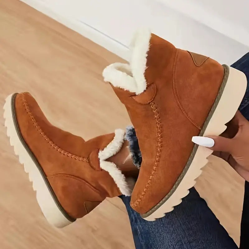 Dames Enkellaarzen Suèdelook - Gevoerde Winterboots