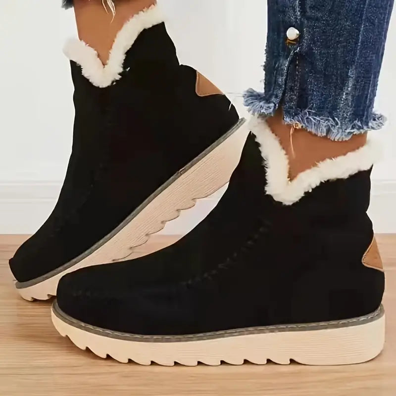 Dames Enkellaarzen Suèdelook - Gevoerde Winterboots
