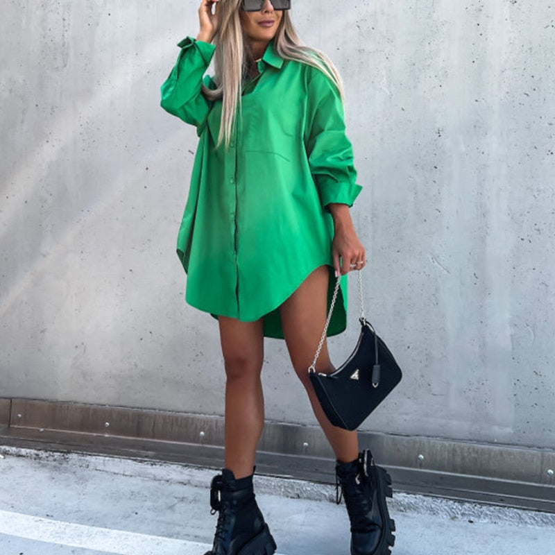 Dames Oversized Blouse – Met Lange Mouwen, Geschikt voor Casual en Dagelijks Gebruik