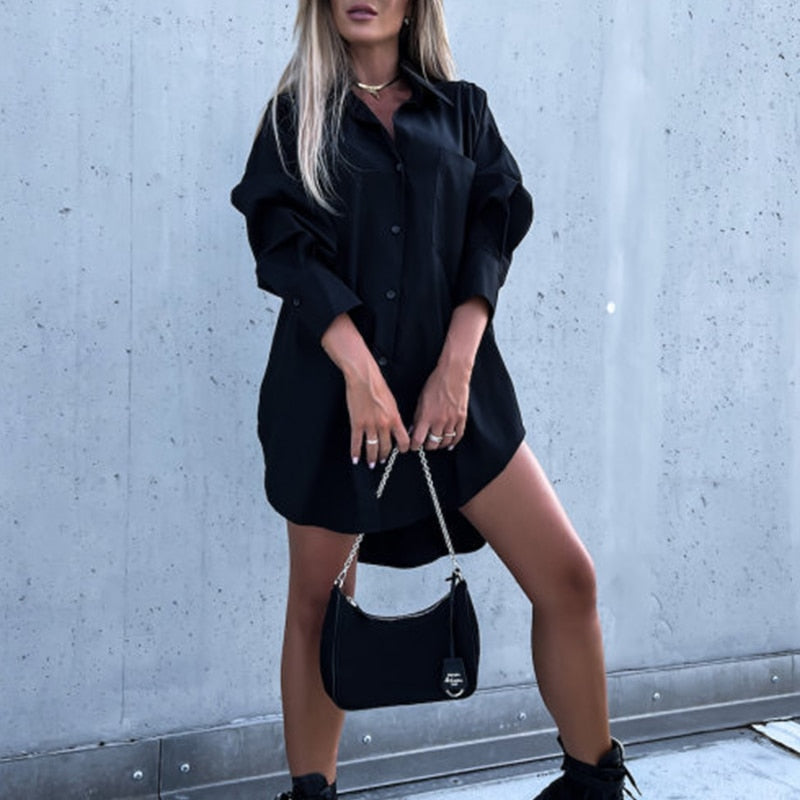 Dames Oversized Blouse – Met Lange Mouwen, Geschikt voor Casual en Dagelijks Gebruik
