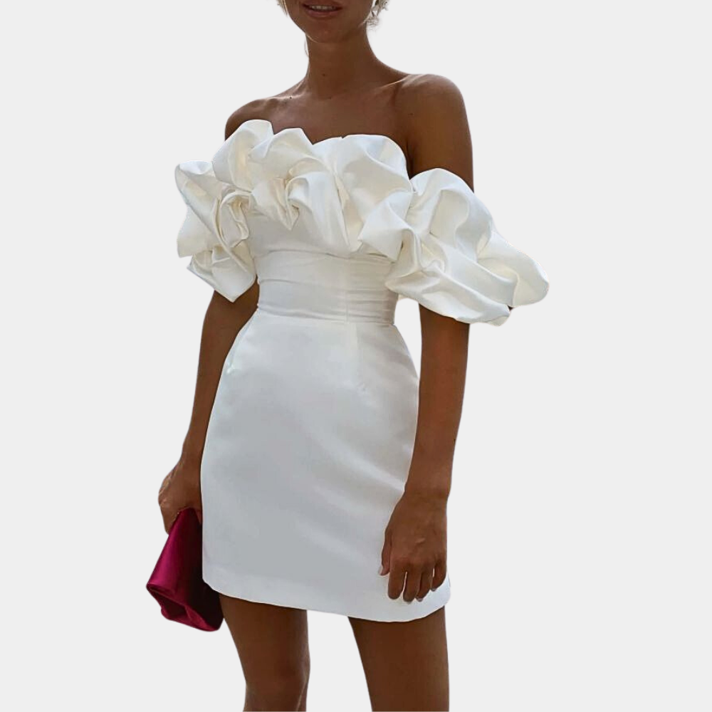 Gael - Witte Mini Boho Jurk