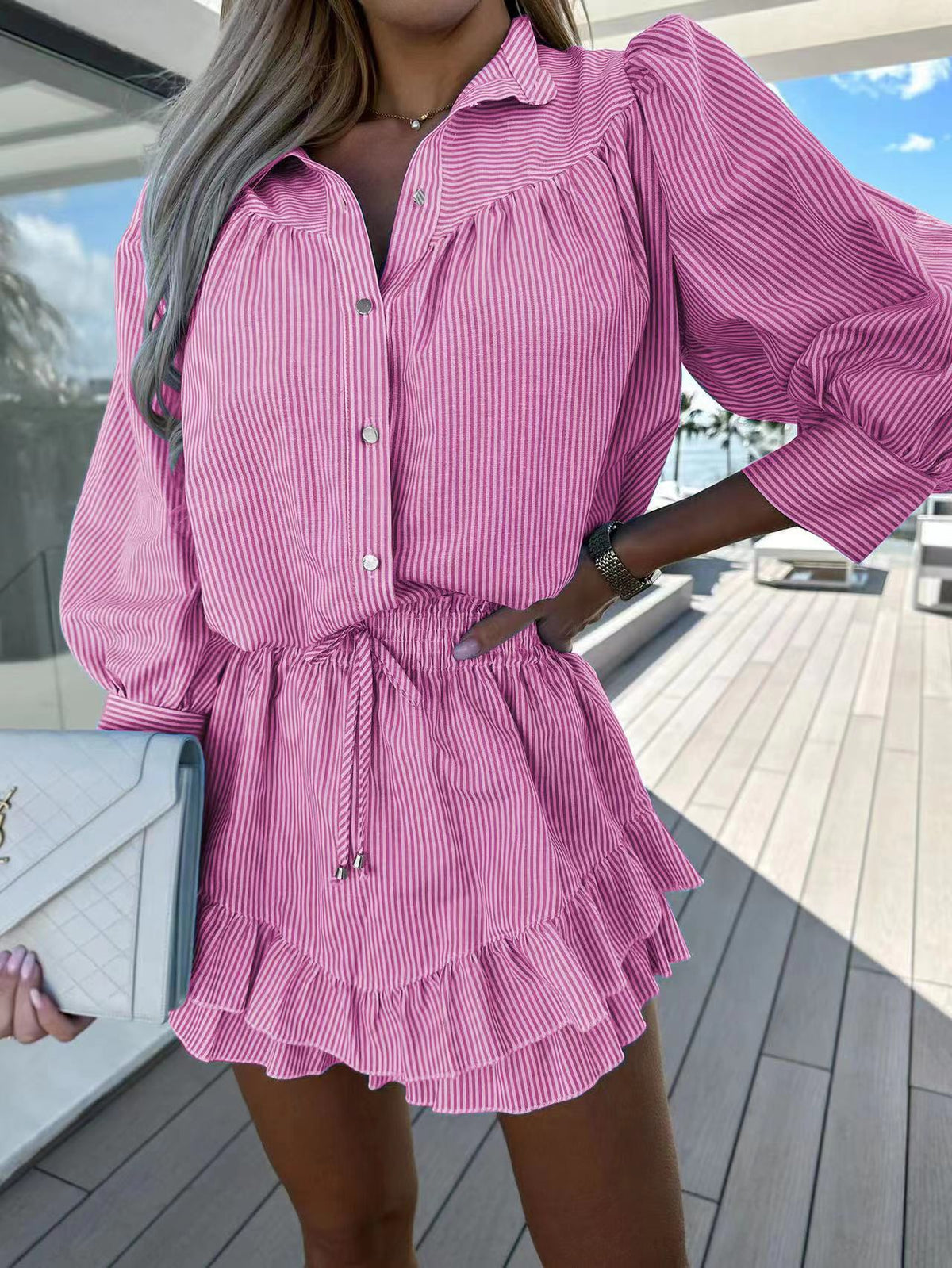 Dames Tweedelige Set – Chique Loungewear met Tijdloos Design en Comfortabele Pasvorm