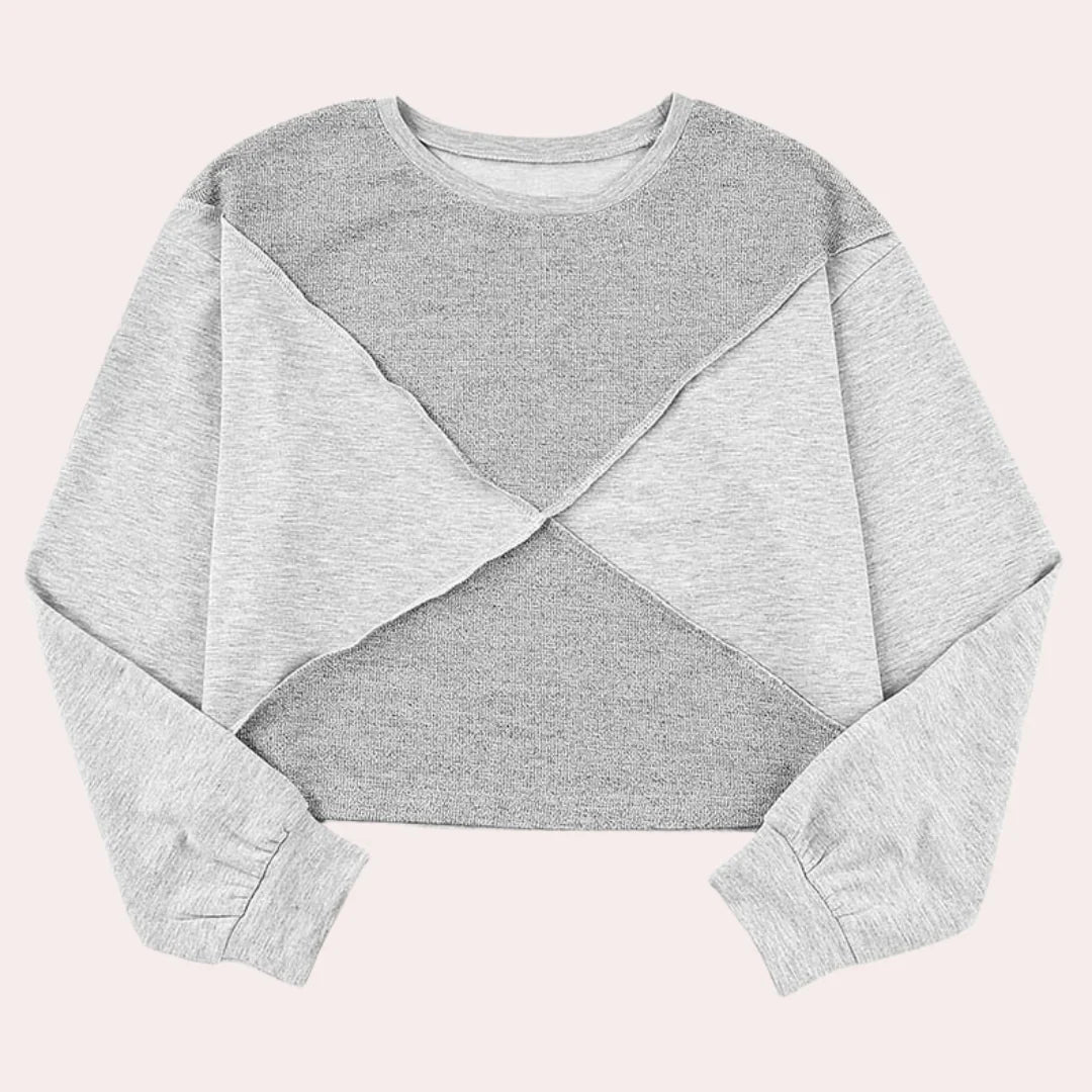 Grijs cropped shirt voor dames