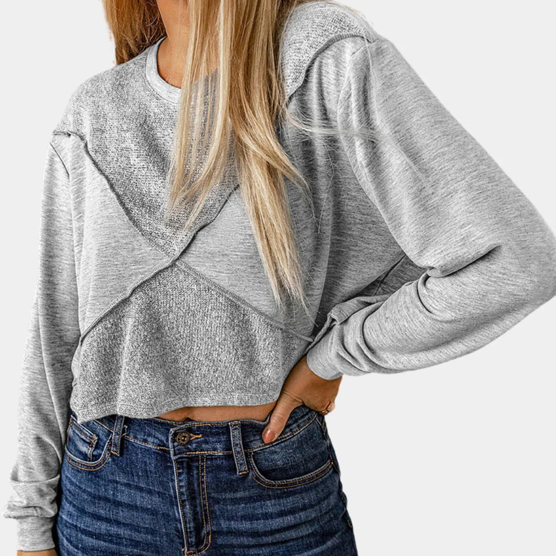 Grijs cropped shirt voor dames