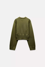Groene Sweater | Dames gebreide trui met losvallende pasvorm en warme stof