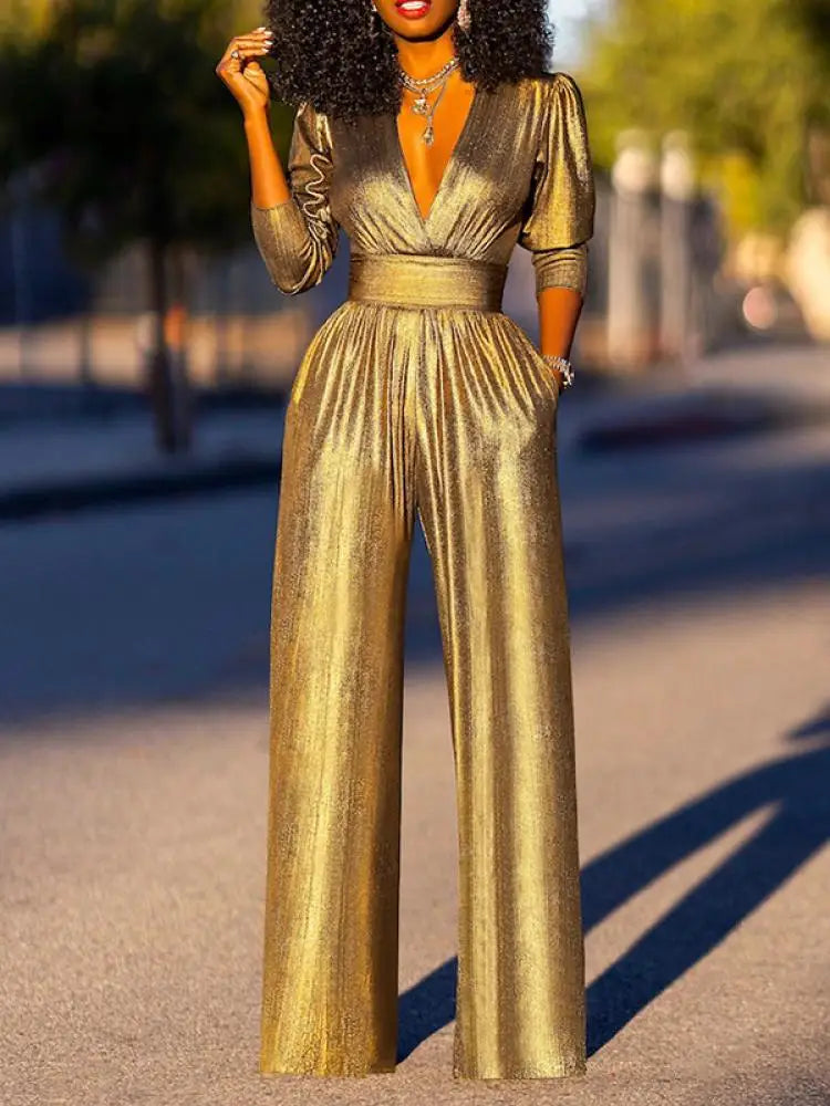 Helena - Glanzende Jumpsuit