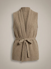 Dames Getailleerd Gilet – Mouwloos met Strikceintuur, Geschikt voor Lente en Zomer