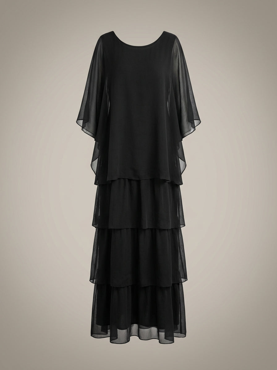 Dames Wijde Pasvorm Maxi Jurk – Geschikt voor Lente en Zomer, Met Vleermuismouwen en Casual Stijl