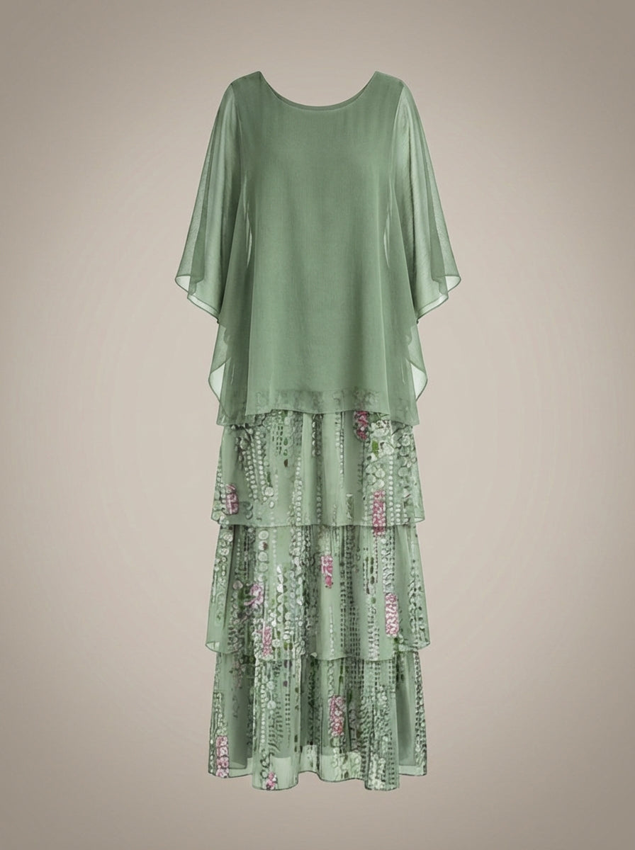 Dames Wijde Pasvorm Maxi Jurk – Geschikt voor Lente en Zomer, Met Vleermuismouwen en Casual Stijl
