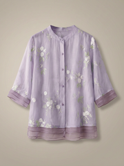Dames Getailleerde Blouse – Luchtig met Driekwart Mouwen, Geschikt voor Lente en Zomer
