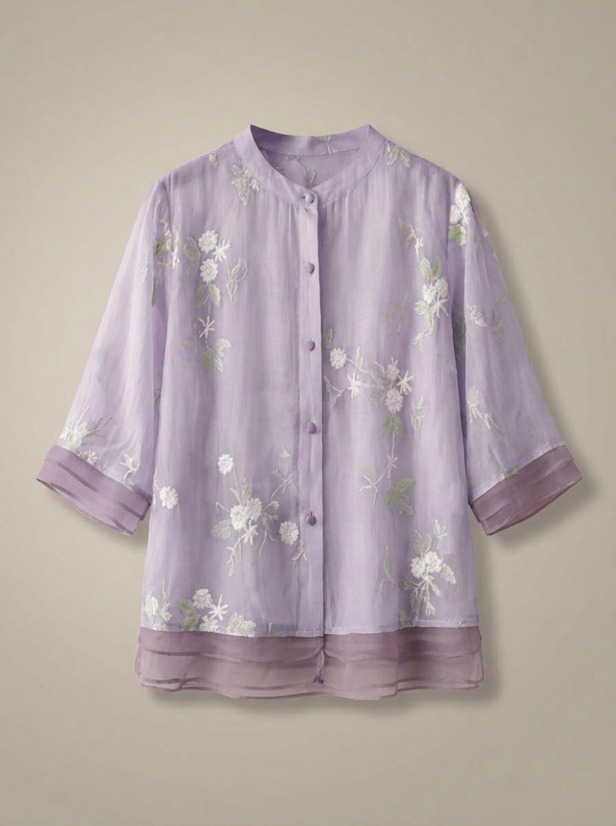 Dames Getailleerde Blouse – Luchtig met Driekwart Mouwen, Geschikt voor Lente en Zomer