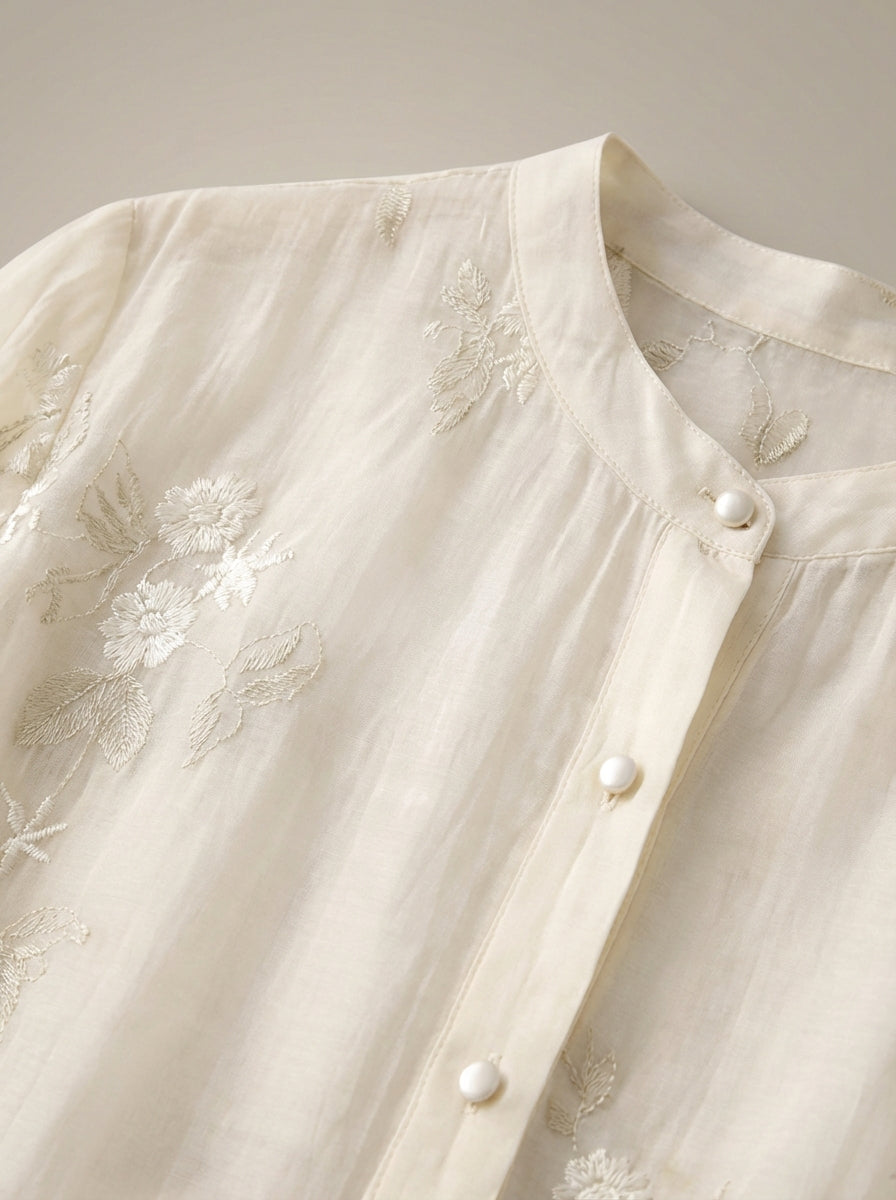 Dames Getailleerde Blouse – Luchtig met Driekwart Mouwen, Geschikt voor Lente en Zomer