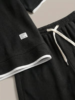 Heren Slim Fit Set – T-shirt en Korte Broek met Elastische Taille voor Casual Gebruik