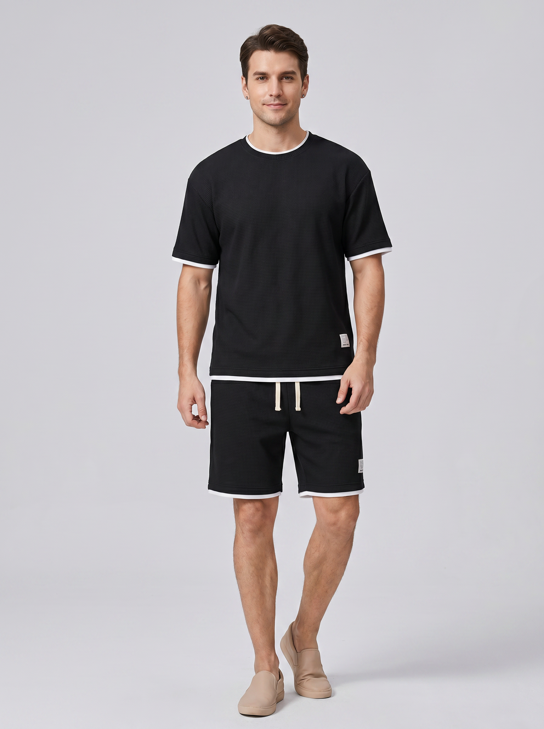 Heren Slim Fit Set – T-shirt met Korte Broek, Geschikt voor Casual en Dagelijks Gebruik
