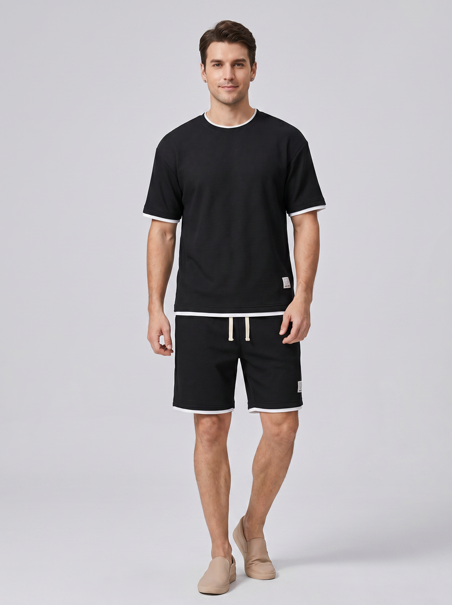 Heren Slim Fit Set – T-shirt met Korte Broek, Geschikt voor Casual en Dagelijks Gebruik