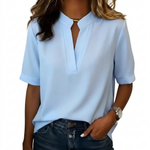 Dames Losse Pasvorm T-shirt – Casual met Ronde Hals en Korte Mouwen