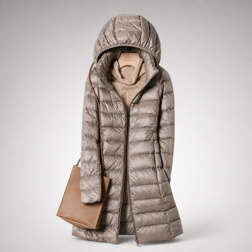 Charlotte – Elegante Lange Gewatteerde Winterjas