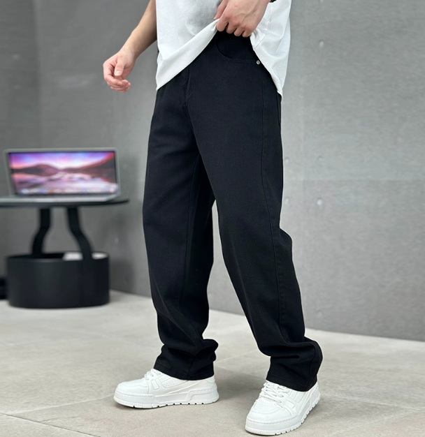 Heren Straight Leg Jeans Katoen met Schuine Zakken