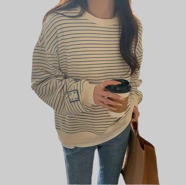Comfortabel Gestreept Sweatshirt voor Dames