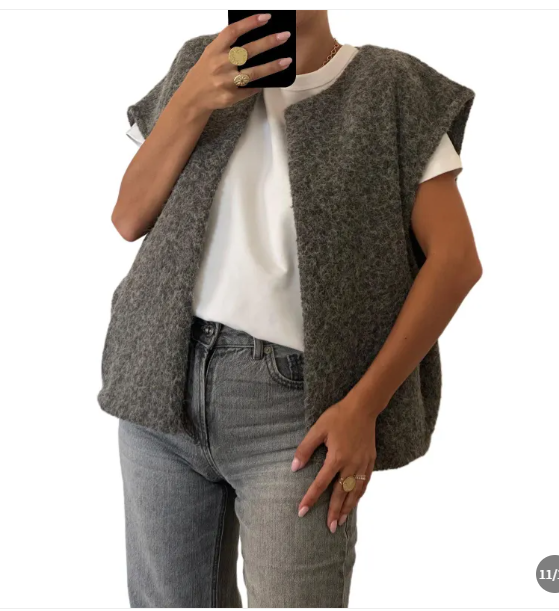 Lolita | Dames vest van luxe mohairmix met ruimvallende pasvorm