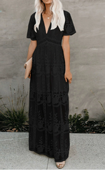 Marieke | Vrouwen Maxi Jurk met Kanten Detail – Elegant, Tijdloos en Chic