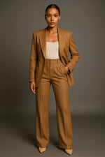 Dames Getailleerd Set – Blazer en Pantalon, Geschikt voor Werk en Formele Gelegenheden