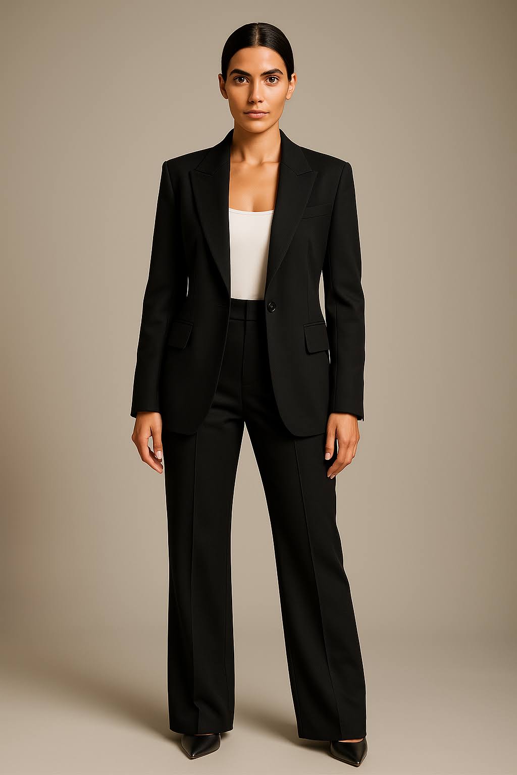 Dames Getailleerd Set – Blazer en Pantalon, Geschikt voor Werk en Formele Gelegenheden