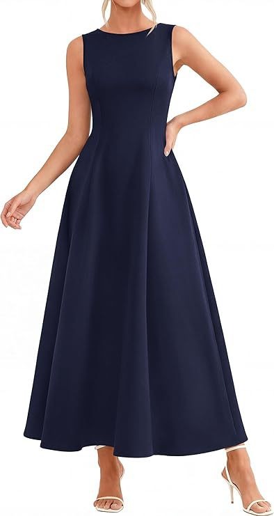 Nanda | Dames Mouwloze Jurk – Halflang – Relaxte Pasvorm – Luxe Ademend Materiaal