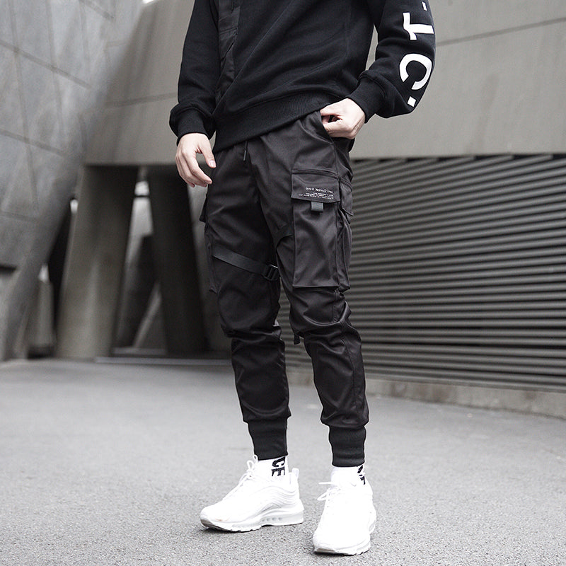 Heren Cargo Joggingbroek Techwear met Verstelbare Riempjes