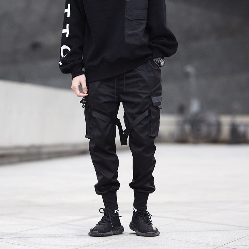 Heren Cargo Joggingbroek Techwear met Verstelbare Riempjes