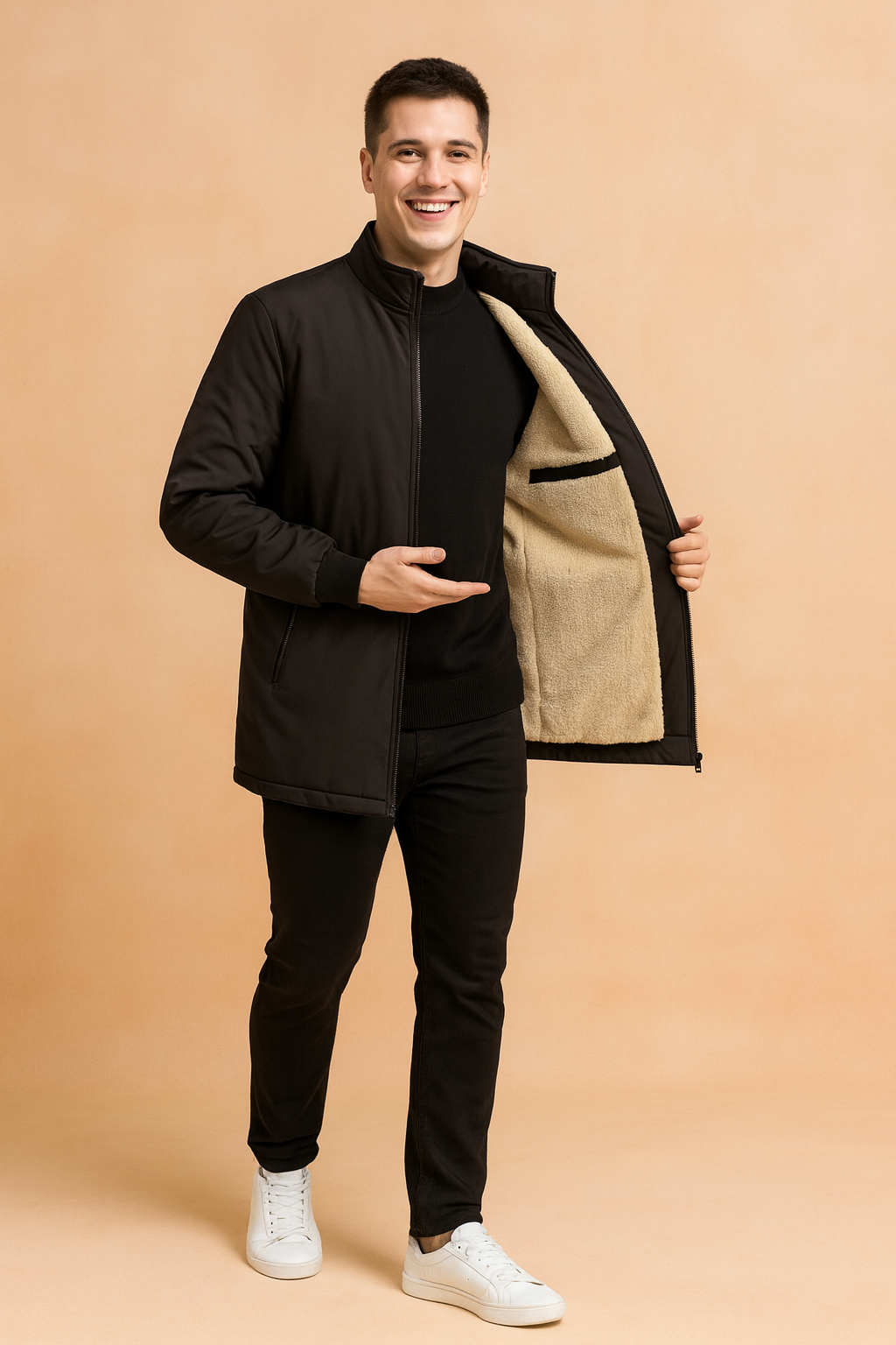 Heren Bomberjack Oversized met Verborgen Binnenzak