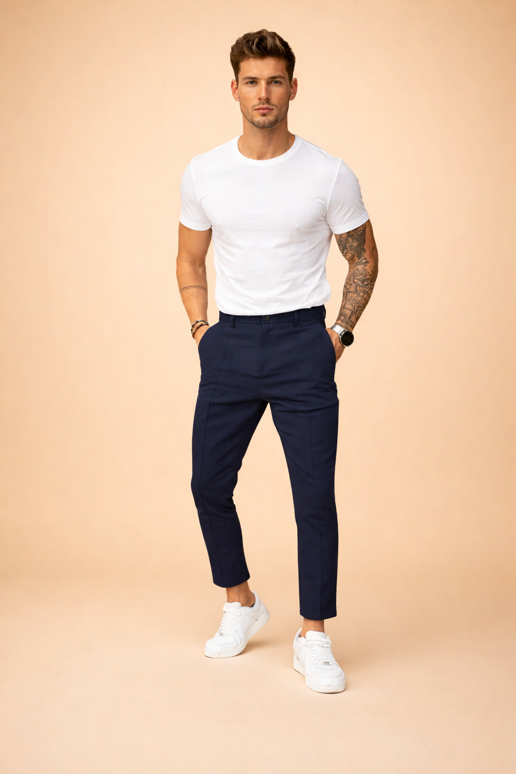 Heren Chino Broek Slim Fit met Rechte Pijp
