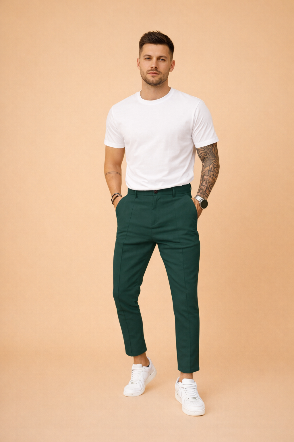 Heren Chino Broek Slim Fit met Rechte Pijp