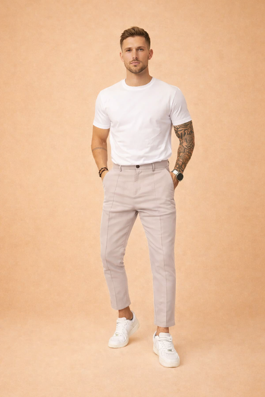 Heren Chino Broek Slim Fit met Rechte Pijp