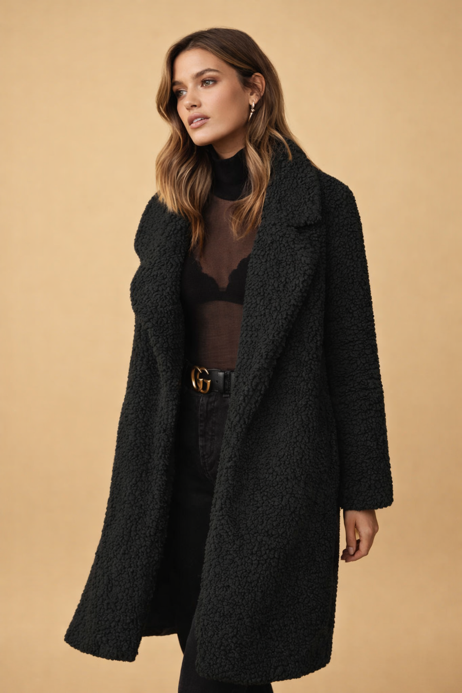 Dames Lange Cardigan met Kraag - Gebreide Vest in Jasmodel