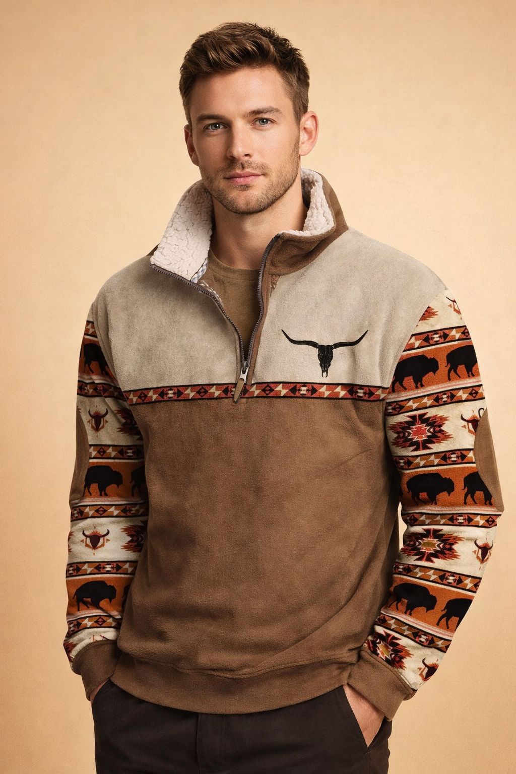 Heren Vest met Rits - Warme Gebreide Cardigan Losse Pasvorm