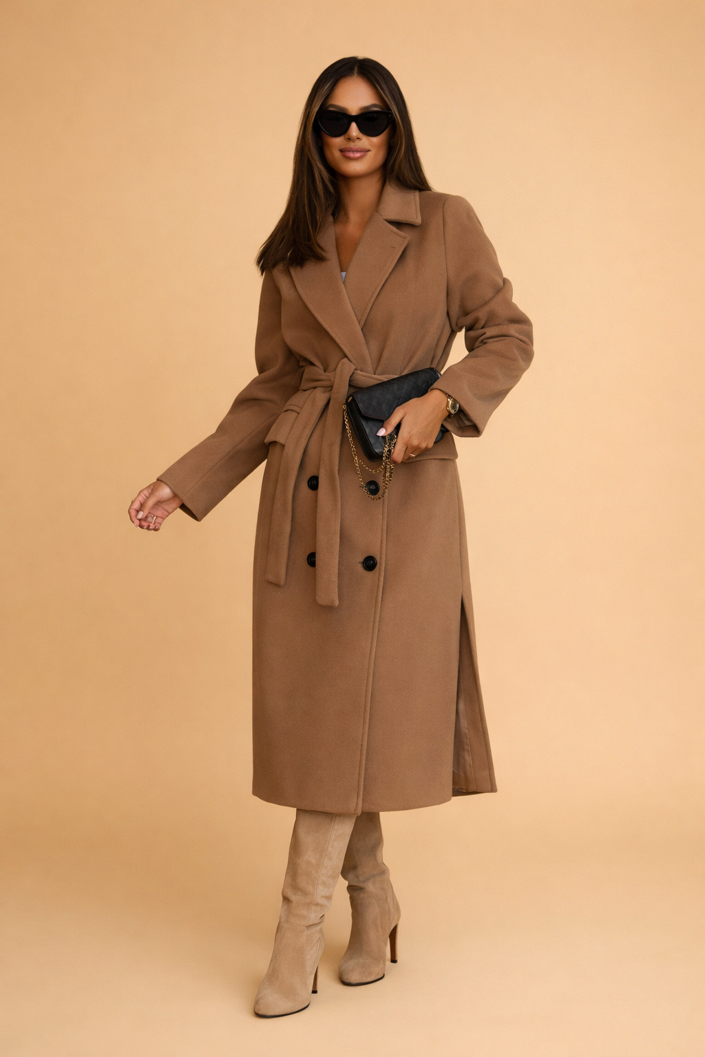 Dames Lange Trenchcoat met Ceintuur - Klassieke Pasvorm