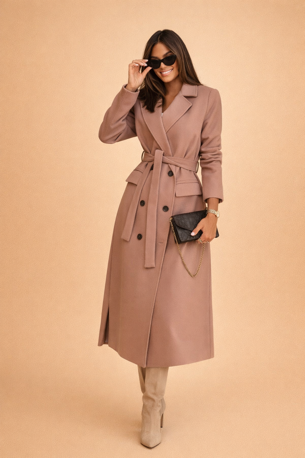 Dames Lange Trenchcoat met Ceintuur - Klassieke Pasvorm